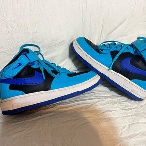 Nike Blue and Black High-Top Air Force 1 Mid